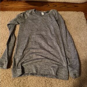 lululemon athletica Heather Gray Long Sleeve Top